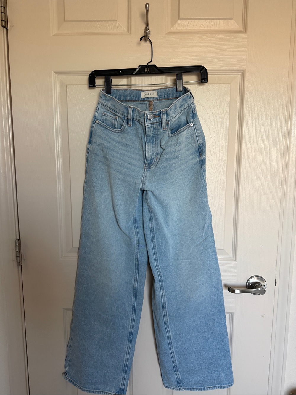 PacSun Light Blue Mid-Rise Wide Leg Jeans